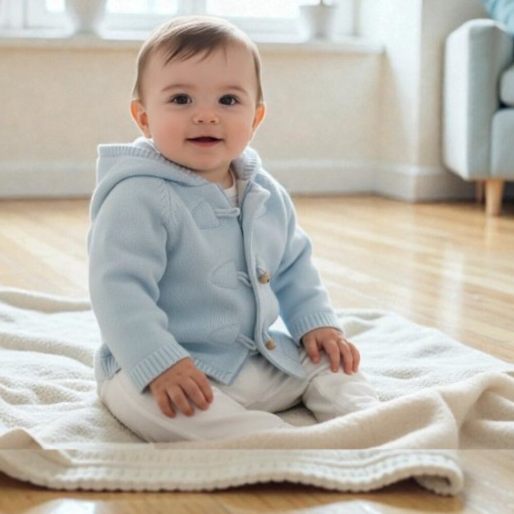 Emile et Rose Hooded Knit Sweater Jacket size 9 Months (71 cm)